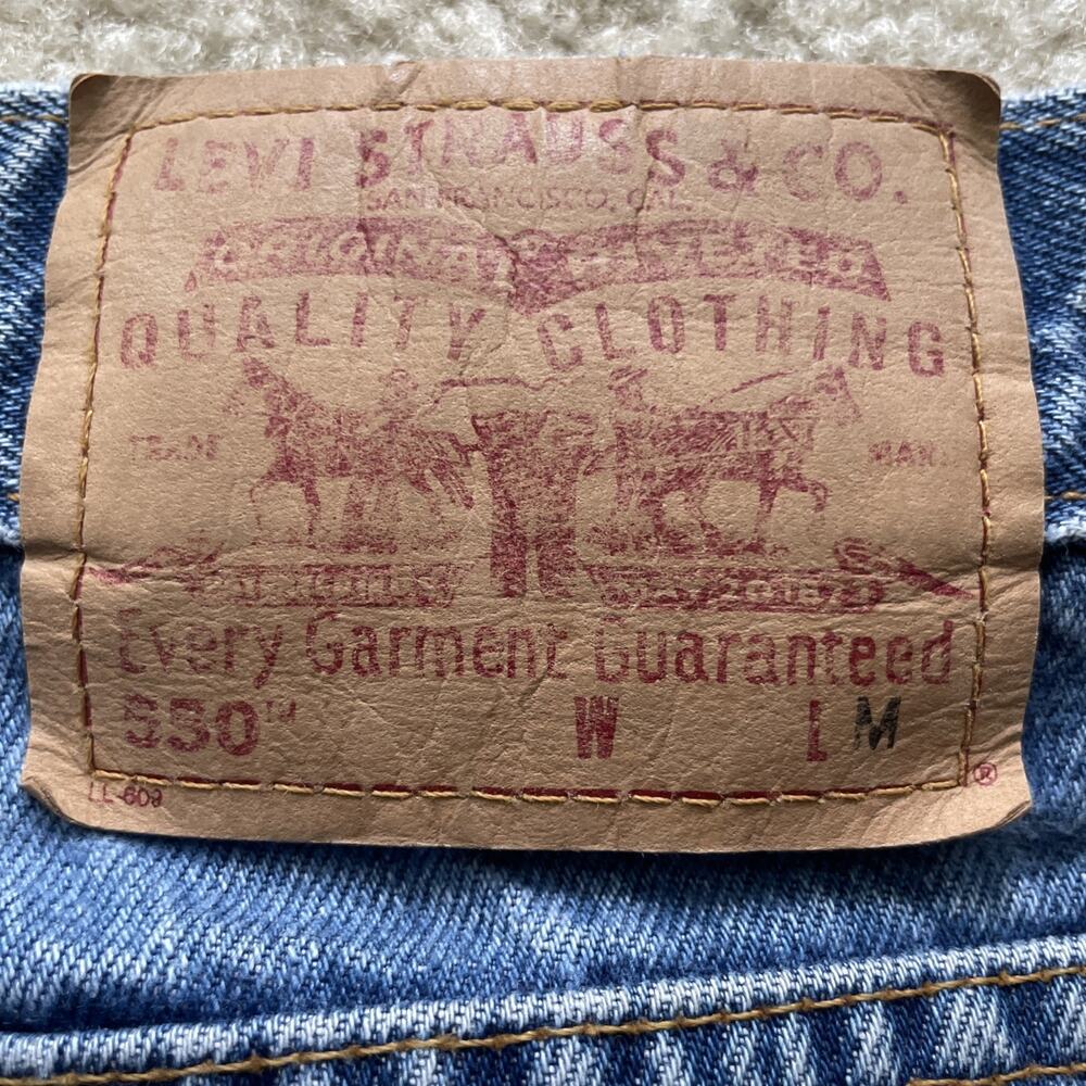 Levis 550 Relaxed Fit Tapered Leg 100% Cotton Womens 12M Blue Zipper Fly
